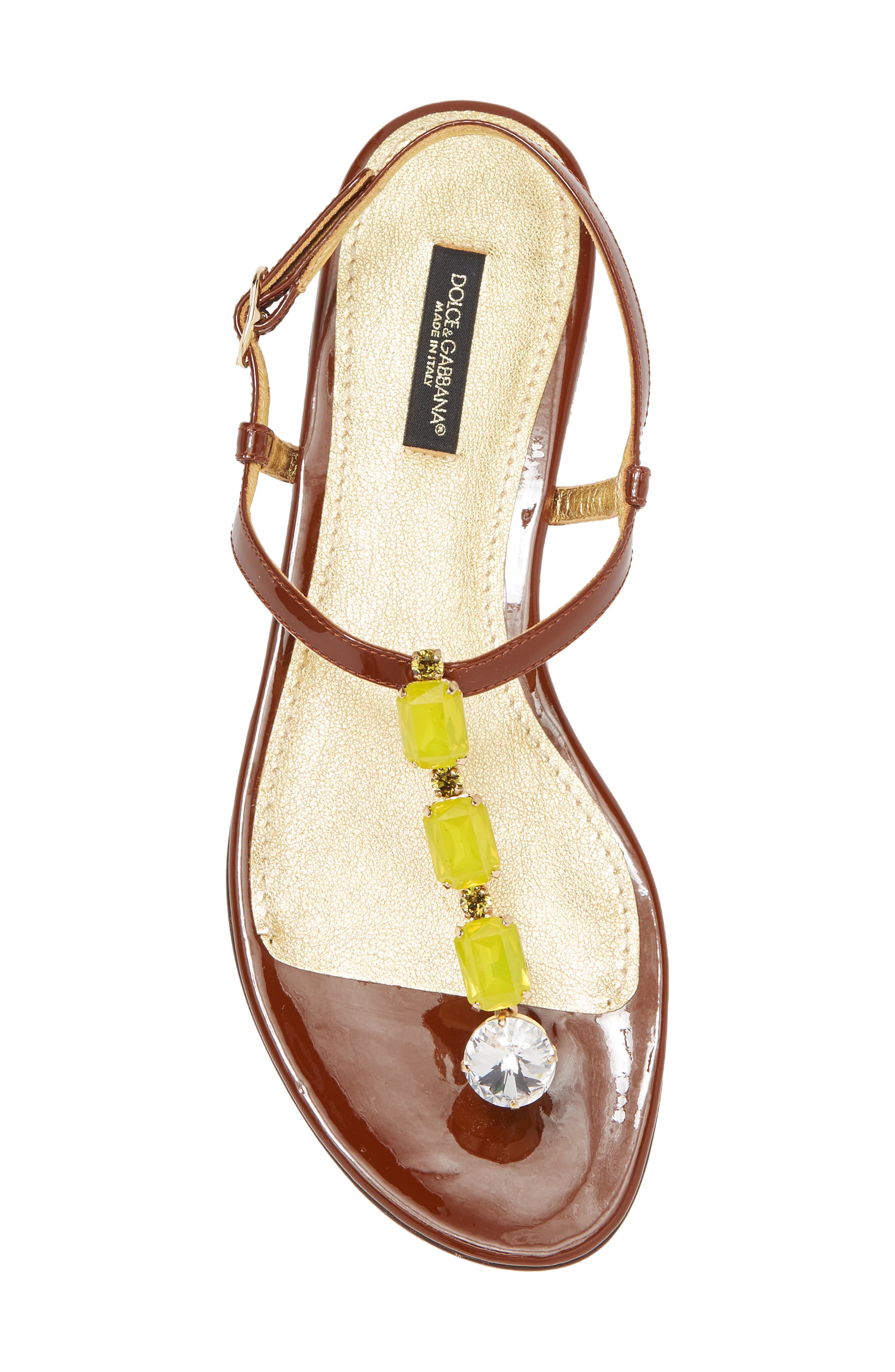 Dolce&Gabbana Jewel Embellished Thong Sandal, Alternate, color, 