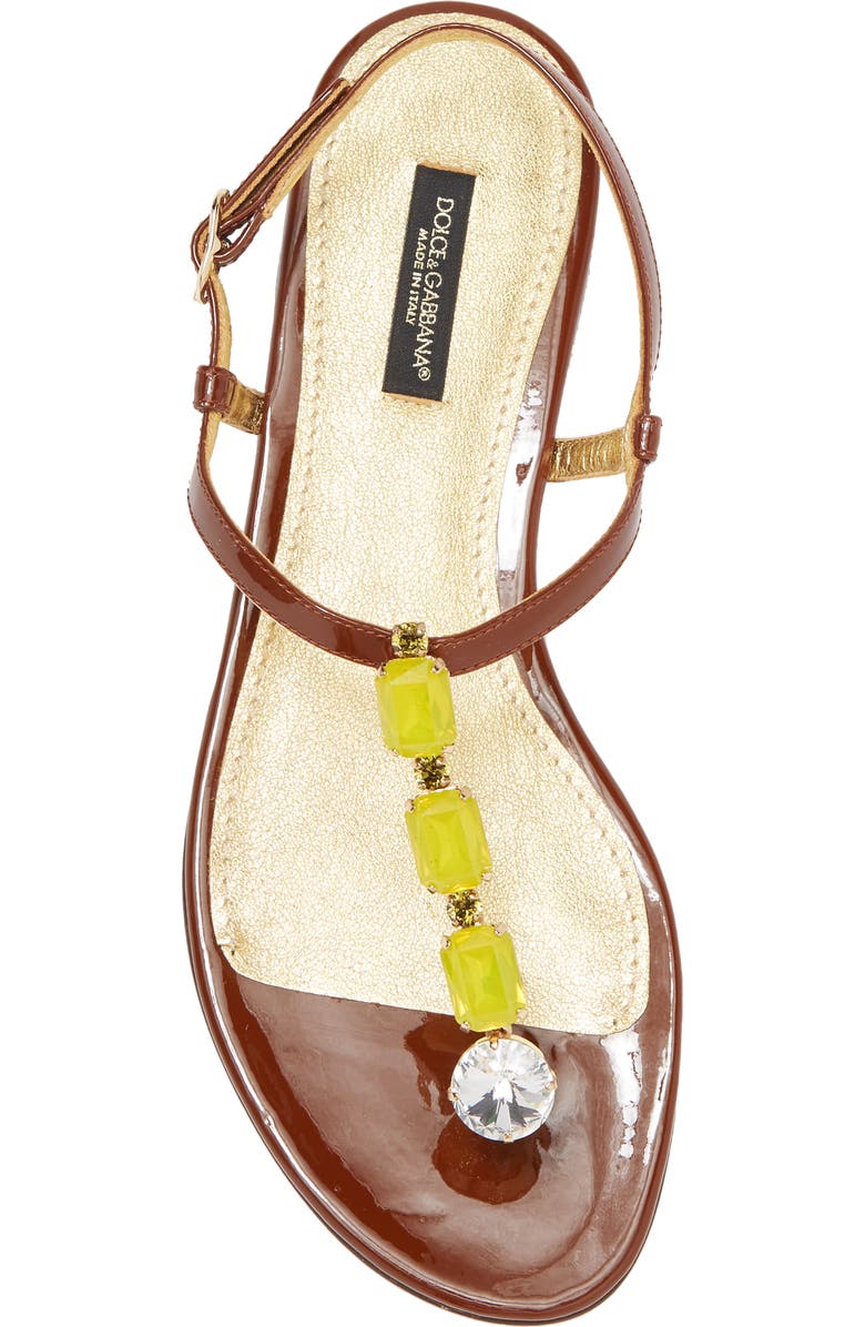 Dolce&Gabbana Jewel Embellished Thong Sandal, Alternate, color,
