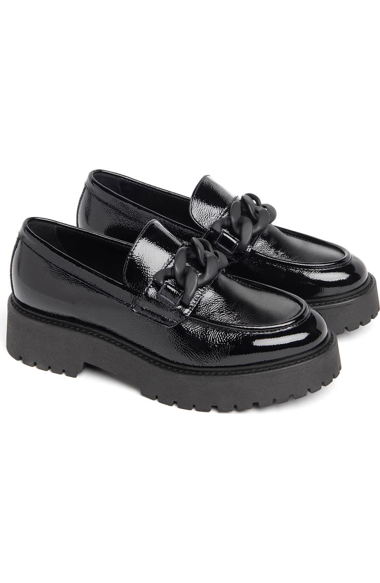 NeroGiardini Chain Platform Loafer, Main, color, Black Patent