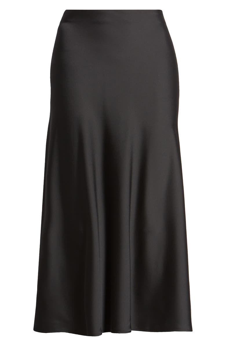 Anne Klein Flared Bias Cut Stretch Satin Skirt, Alternate, color,