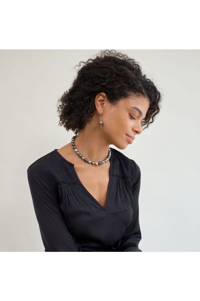 9-11mm Tahitian South Sea Multicolor Pearl Necklace - Premier AAAA Quality, Alternate, color, White Gold Clasp