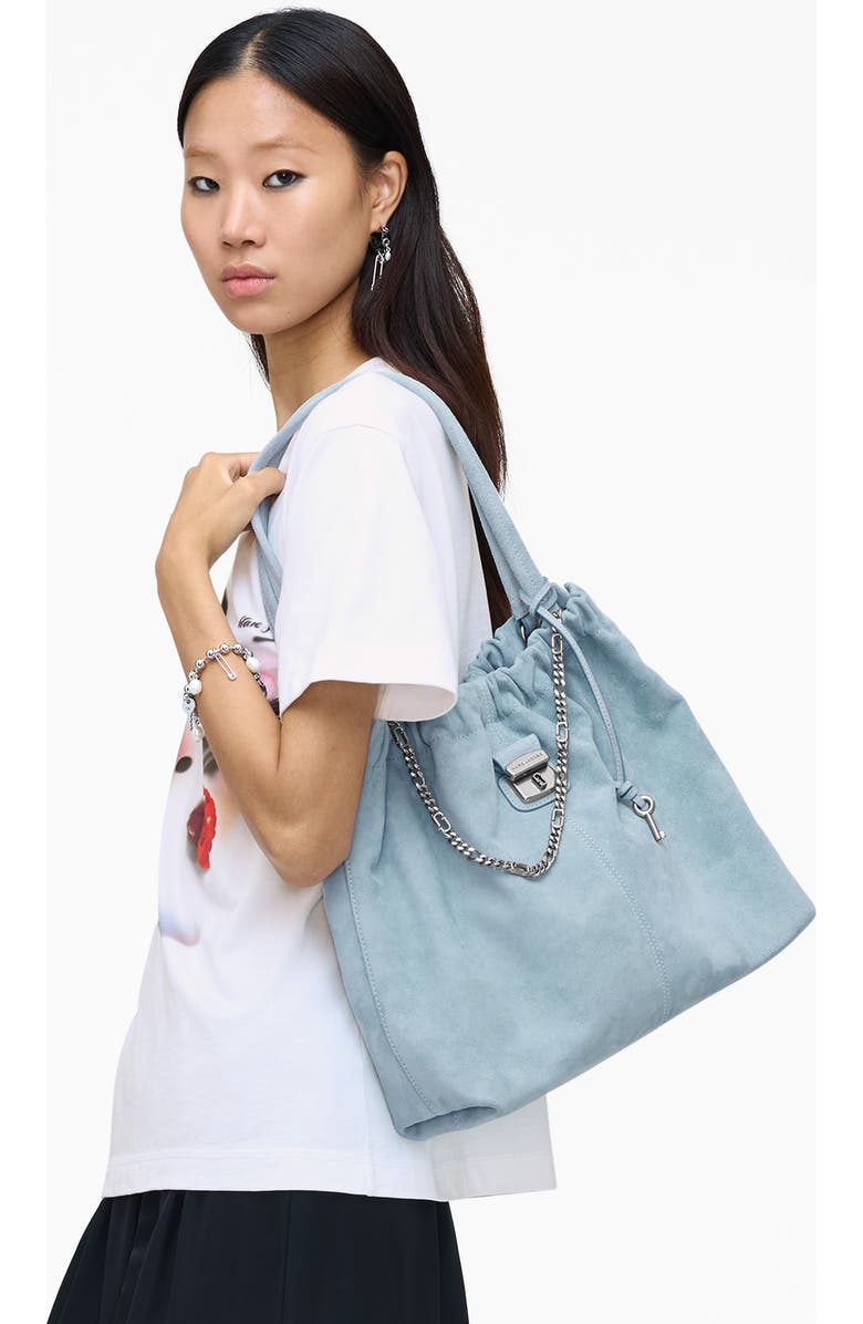 Marc Jacobs The Cristina Suede Tote, Alternate, color, Blue Mist