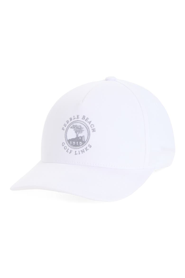 Leezy Pebble Beach Golf Baseball Cap, Main, color, WHITE