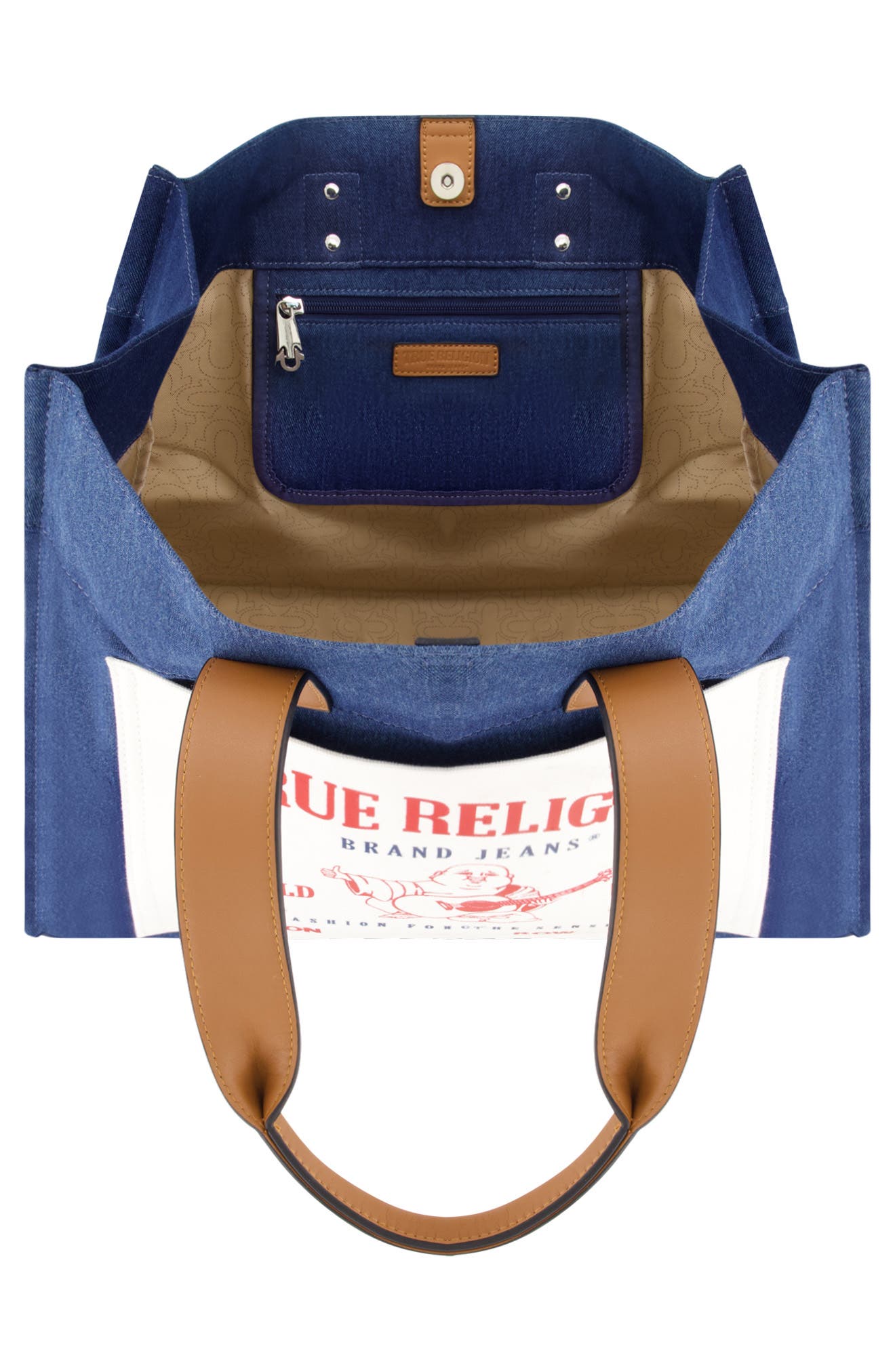 True Religion Brand Jeans Large Denim Tote Bag, Alternate, color, 