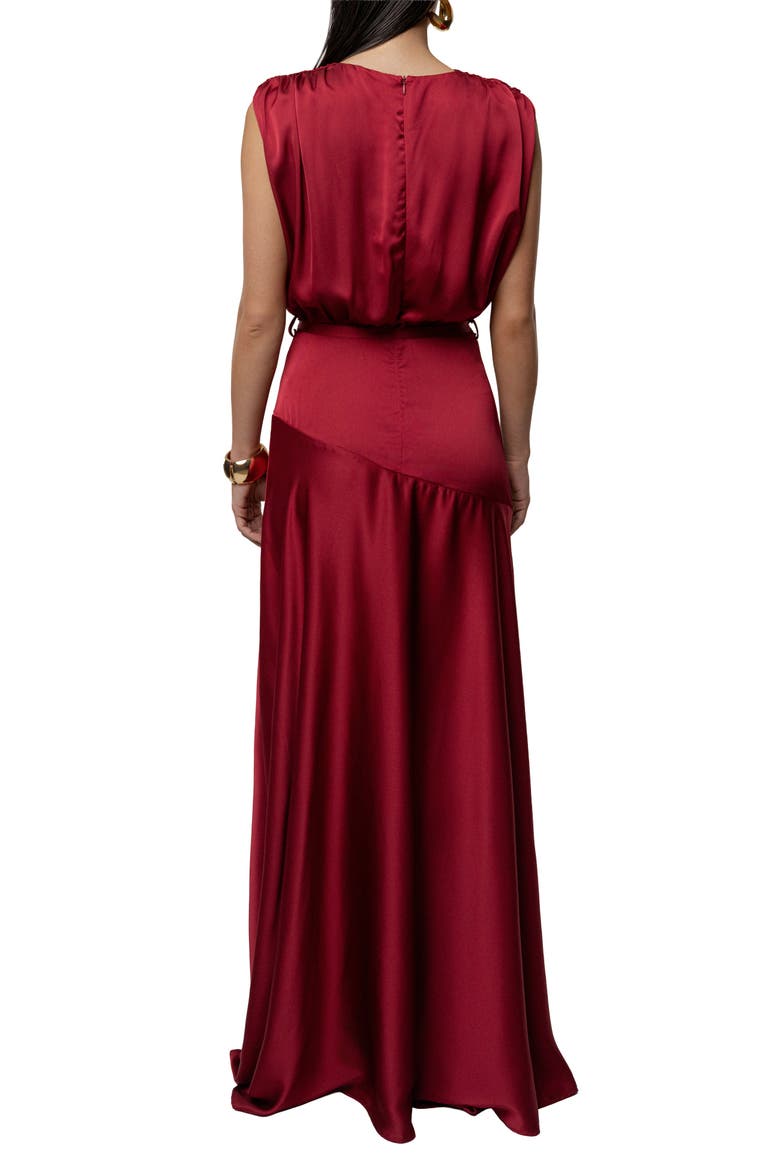 Amalia Satin Maxi Dress, Alternate, color, Red
