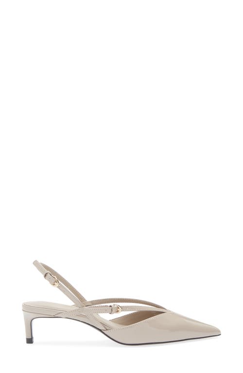 Mango Infinity Slingback Pointed Toe Kitten Heel Pump In Brown