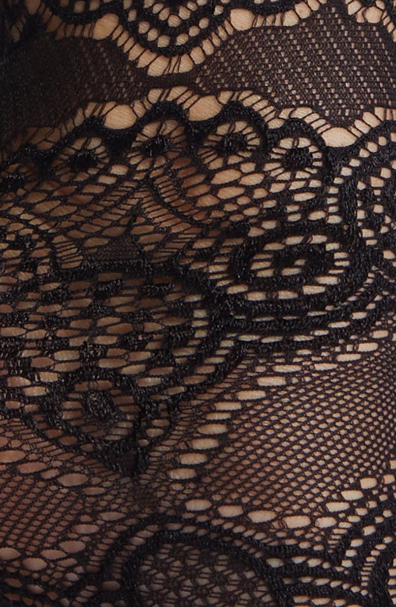 HIGH HEEL JUNGLE Scalloped Lace Crew Socks, Alternate, color, Black