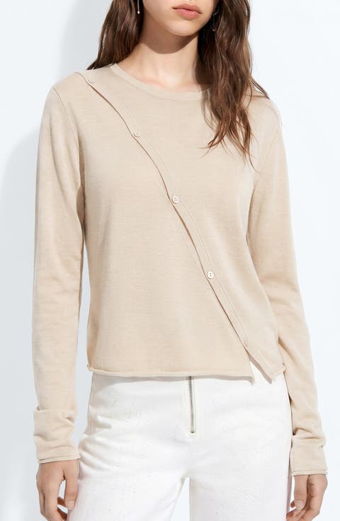 Diagonal-Button Cardigan