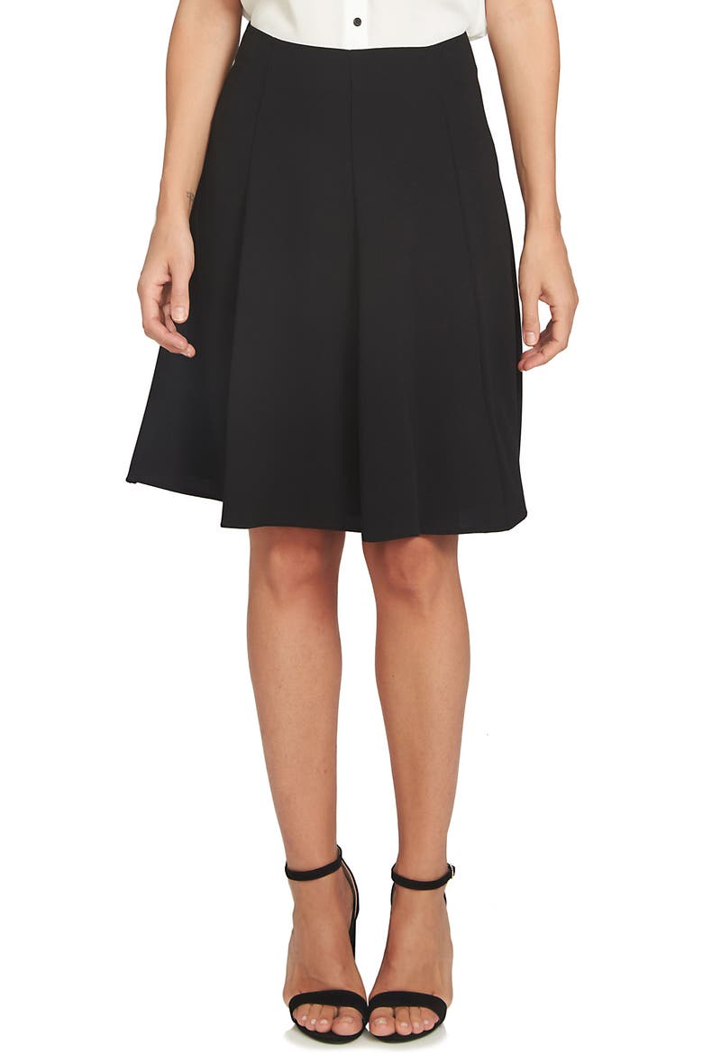 Crepe A-Line Skirt, Main, color, BLACK