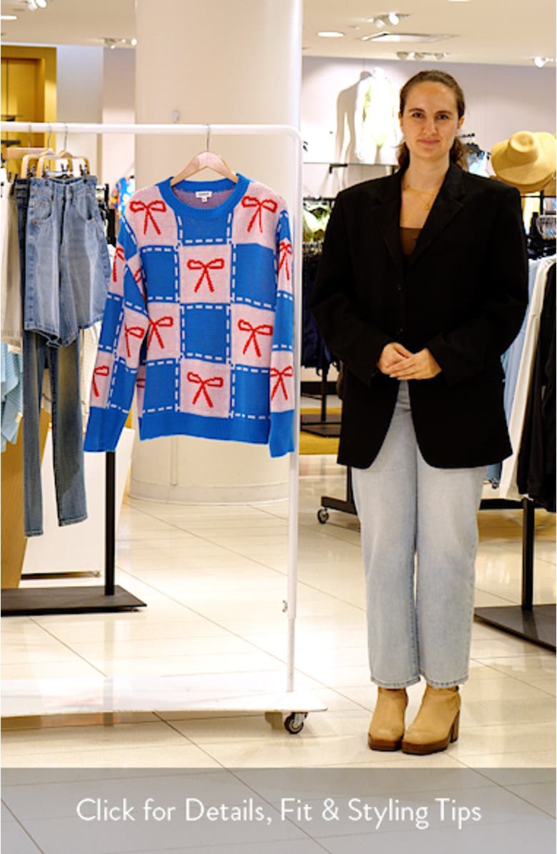 Belora Check Bow Oversize Sweater, sales video thumbnail