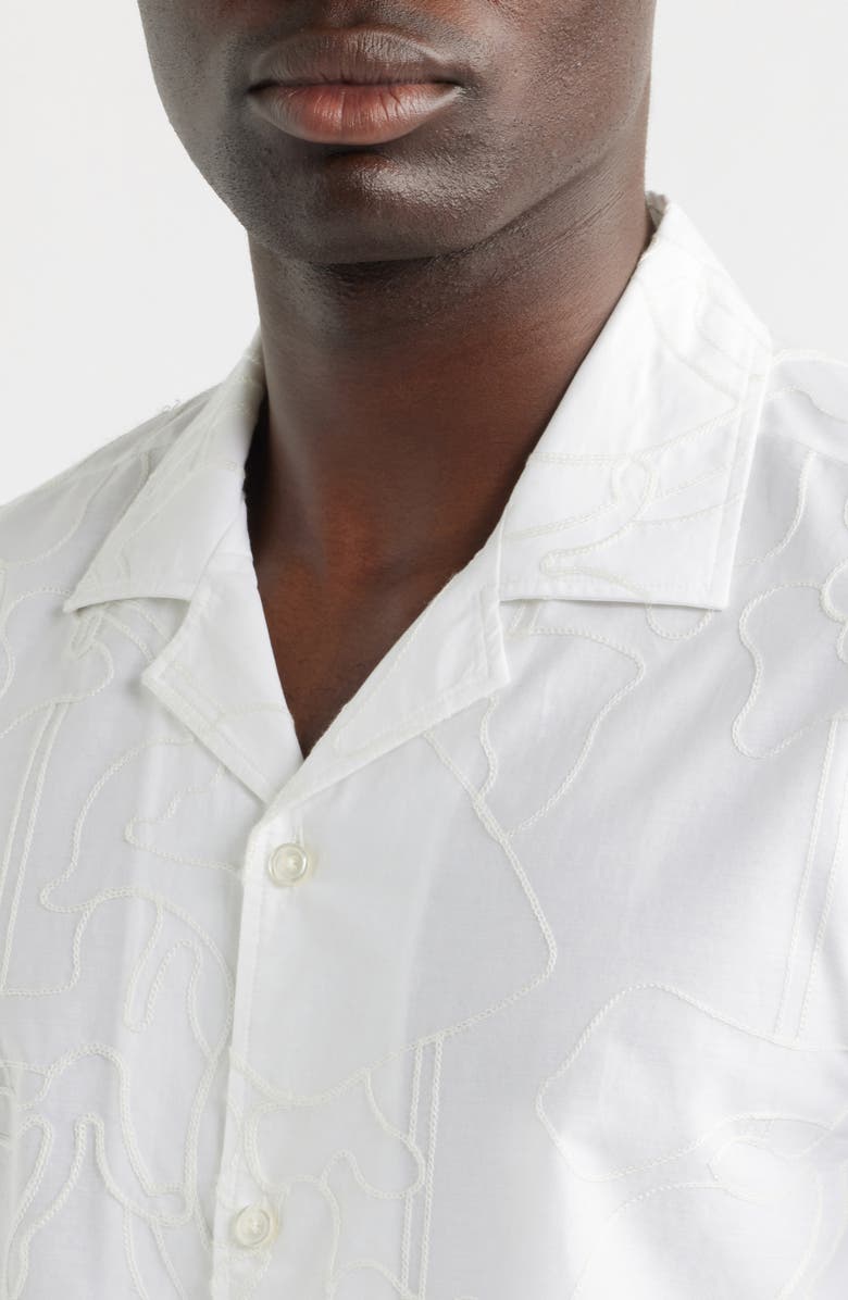 BOSS C-Lars Relaxed Fit Camp Shirt, Alternate, color, White