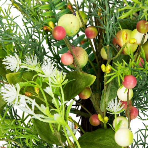 Northlight Berry And Crabapple Fern Foliage Spring Wreath In Green