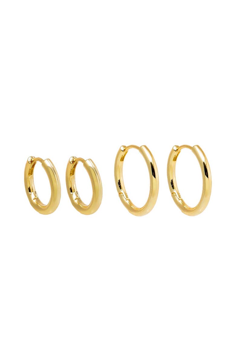 BY ADINA EDEN Solid Thin Rounded Hoop Combo Set Earring, Main, color, 
