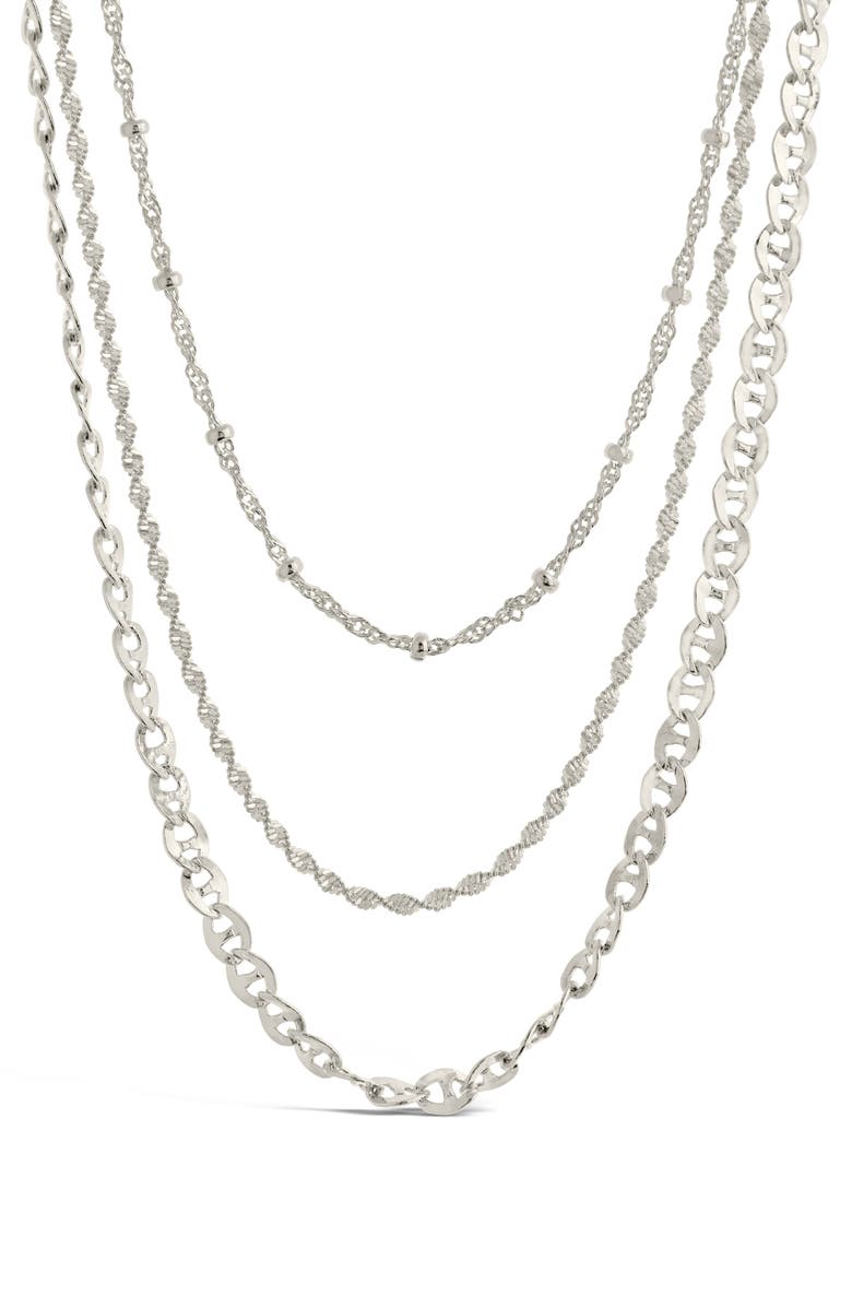 Sterling Forever Lanora Layered Necklace, Alternate, color, 