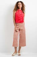 Trina Turk Tamika 3D Floral Halter Top