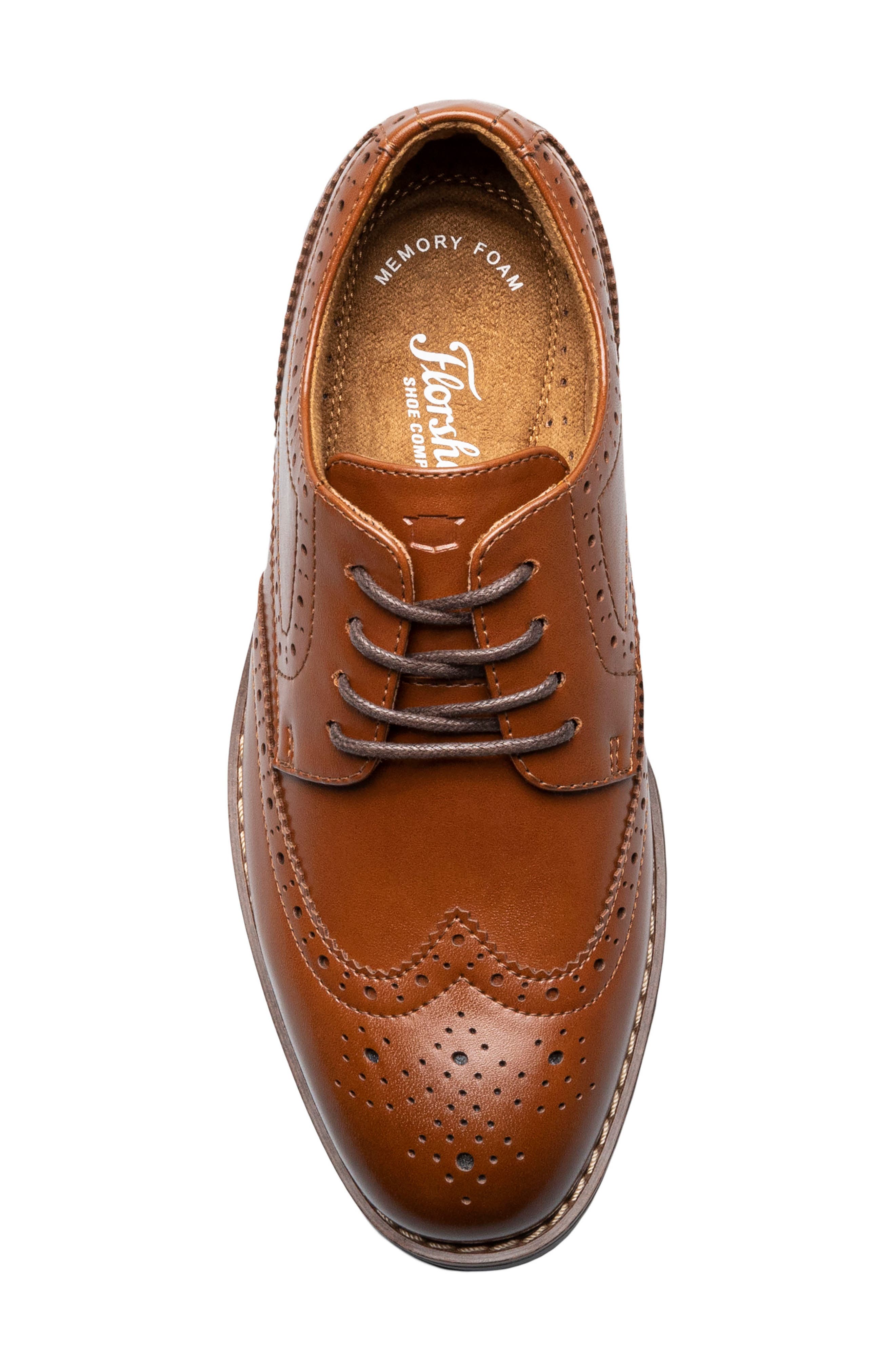 Florsheim Kids' Rucci Wingtip Blucher, Alternate, color, Cognac