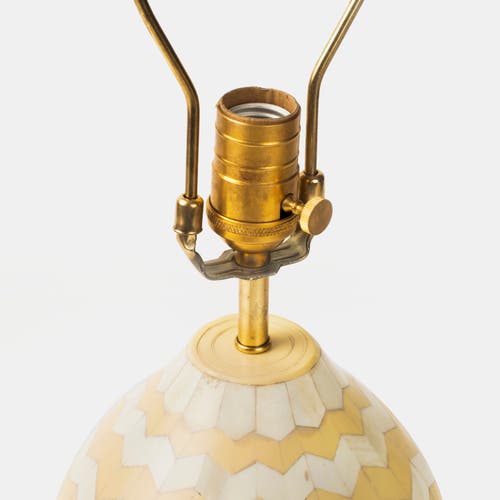 Mela Artisans Ivory Herringbone Table Lamp