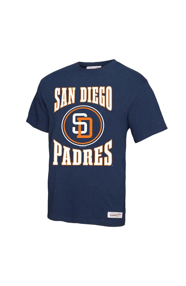 Mitchell & Ness Men's Mitchell & Ness Navy San Diego Padres Arched Logo Slub T-Shirt, Alternate, color, Navy