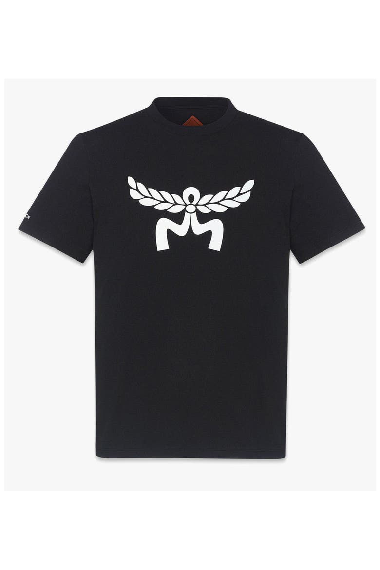 Laurel Logo Print T-Shirt in Organic Cotton, Alternate, color, BLACK