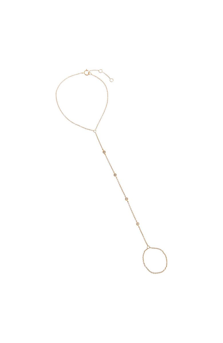 BY ADINA EDEN Diamond Multi Bezel Hand Chain 14K, Main, color, 14K Gold