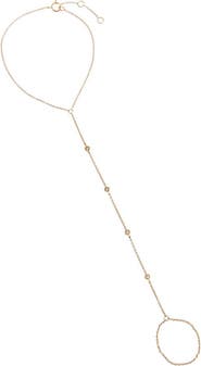 BY ADINA EDEN Diamond Multi Bezel Hand Chain 14K