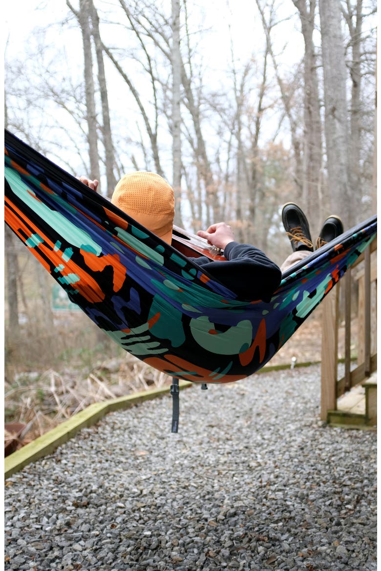 DoubleNest Print Hammock, Alternate, color, CHARCOAL