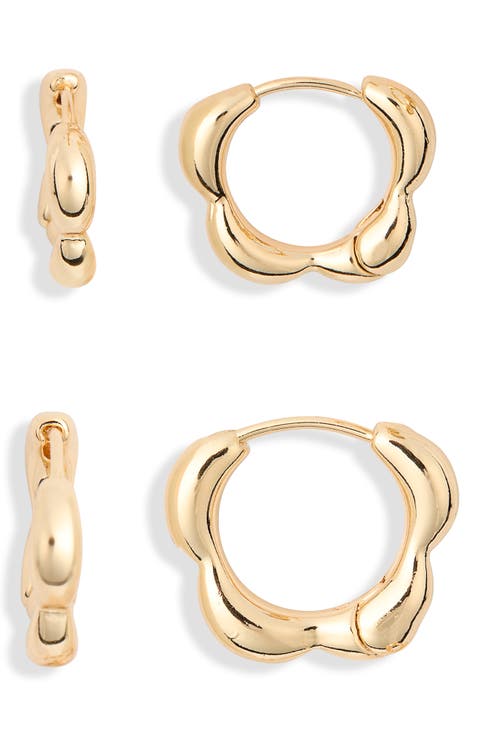 2-Pack Floral Hoop Earrings