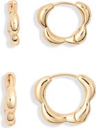 Leith 2-Pack Floral Hoop Earrings