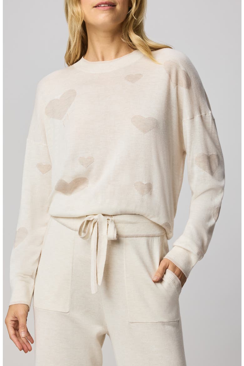 All the Love Cotton Blend Sweater, Main, color, PALE OAK HEATHER IVORY