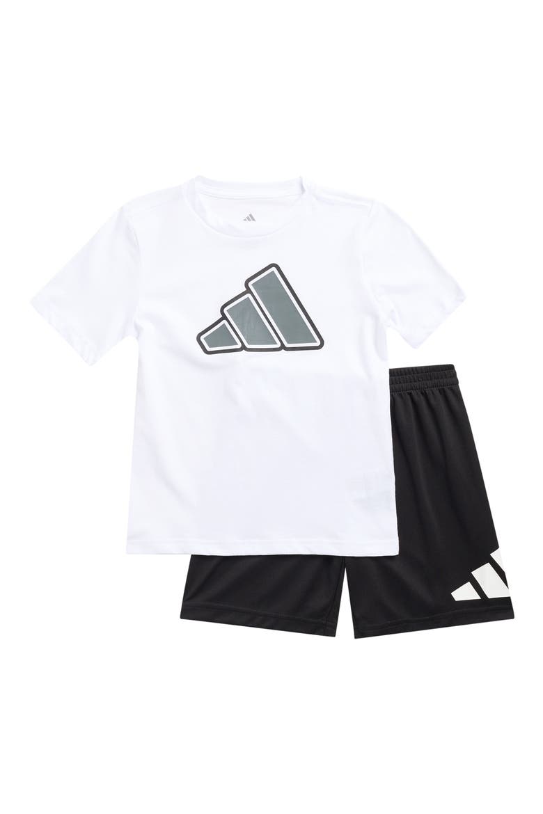 Kids' Logo T-Shirt & Woven Shorts Set, Main, color, WHITE