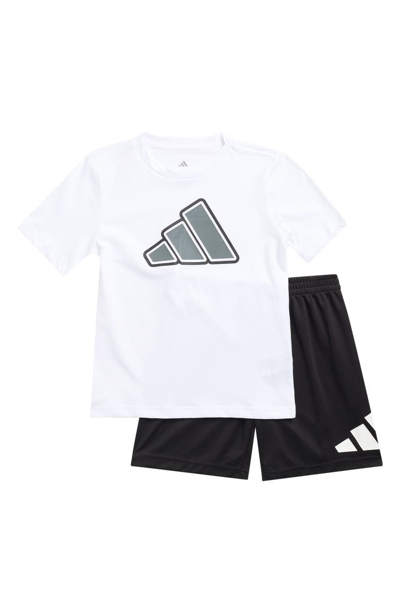 adidas Kids' Logo T-Shirt & Shorts Set, Main, color, White