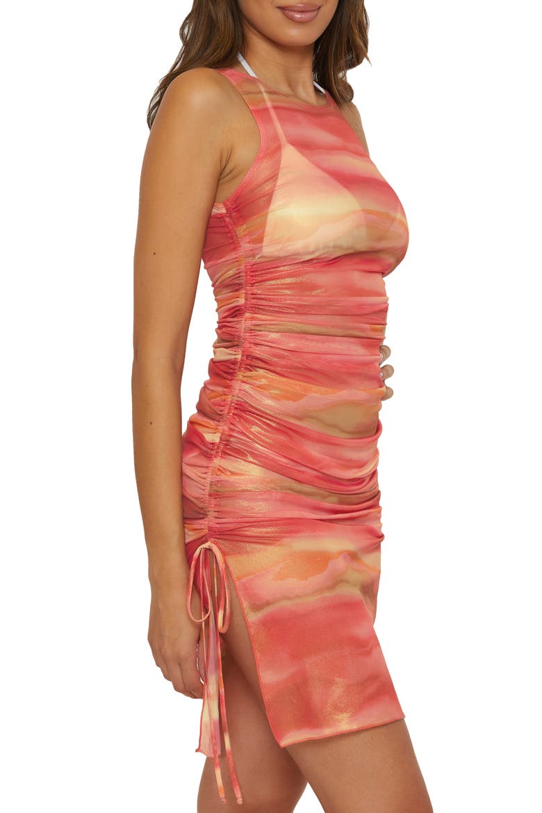 Solar Energy Side Tie Midi Cover-Up Dress, Alternate, color, MULTI