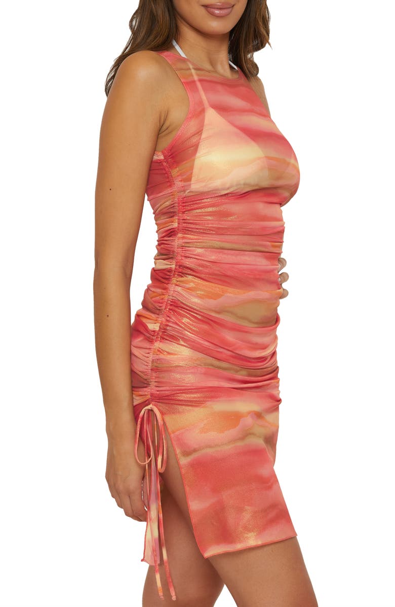 Becca Solar Energy Side Tie Midi Cover-Up Dress, Alternate, color, 