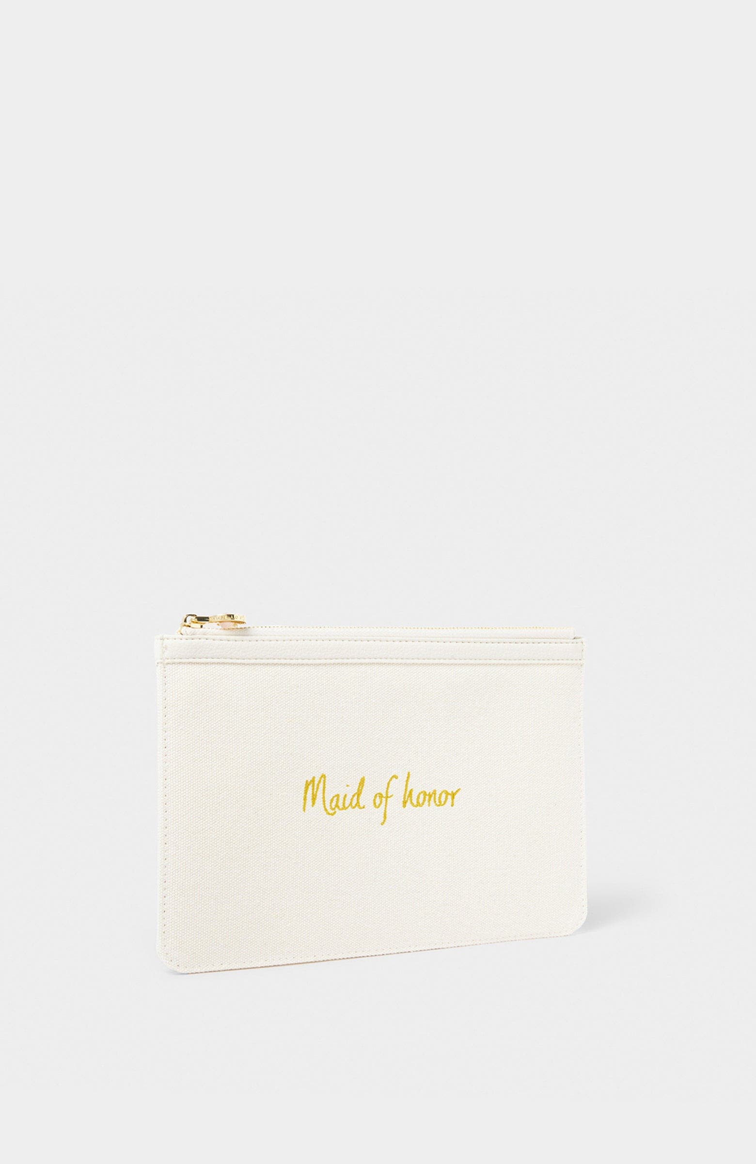 Bridal Canvas Pouch, Main, color, Off White