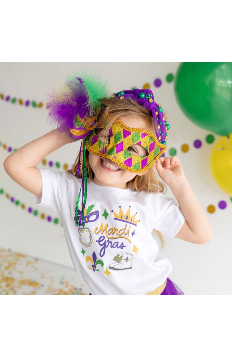 Sweet Wink Mardi Gras Doodle Short Sleeve T-Shirt, Alternate, color, 