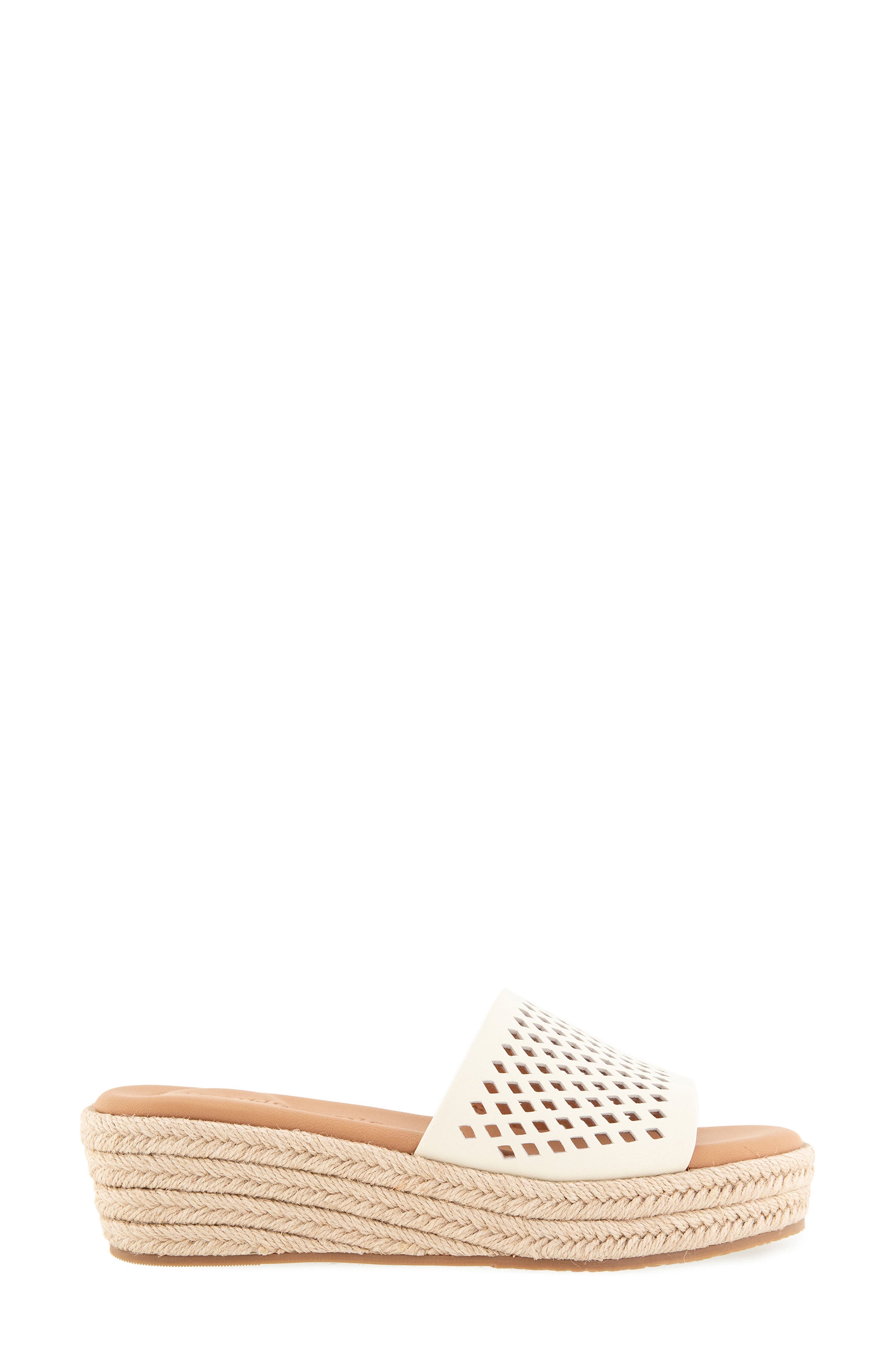 Vandy Perforated Platform Slide Sandal, Alternate, color, STONE LEATHER