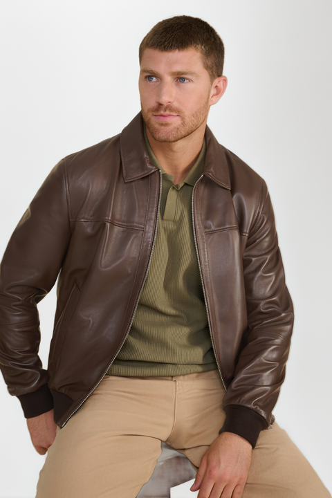 Mason Leather Bomber Jacket