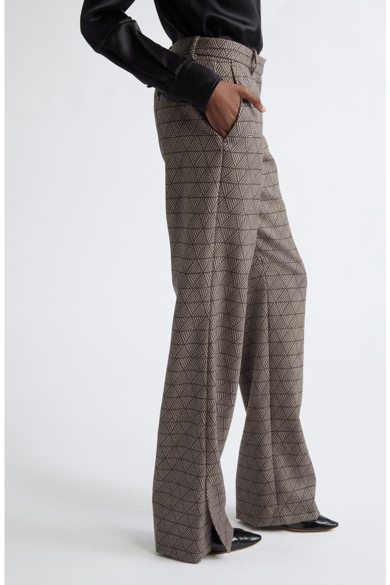 Petula Jacquard Narrow Leg Trousers, Alternate, color, TAUPE/ ESPRESSO