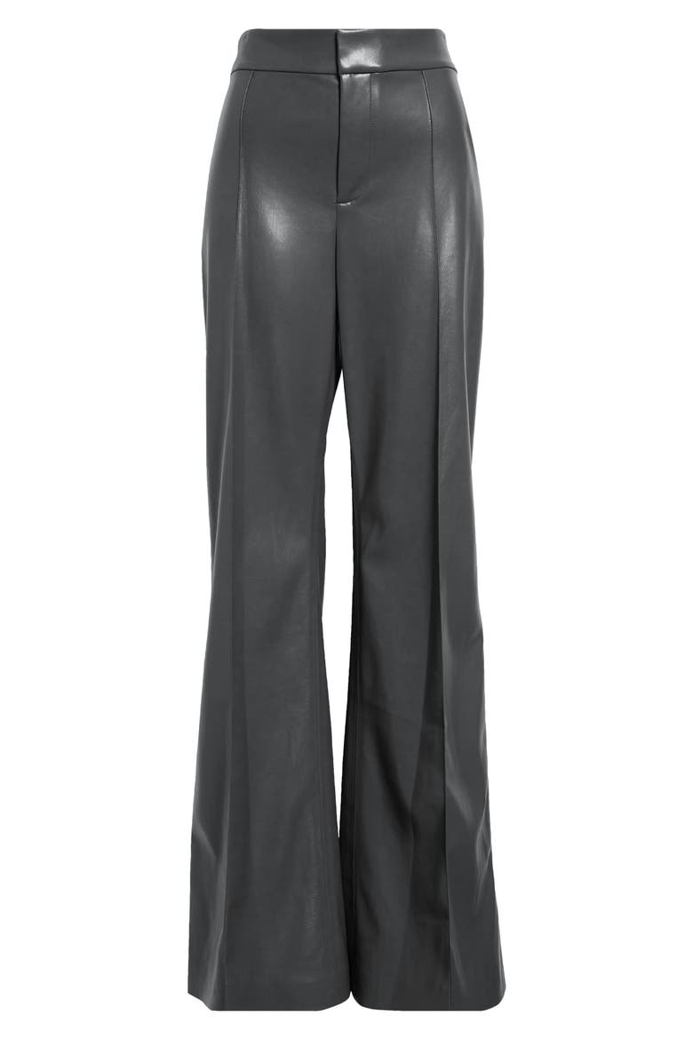 Dylan High Waist Faux Leather Flare Leg Pants, Alternate, color, CHARCOAL