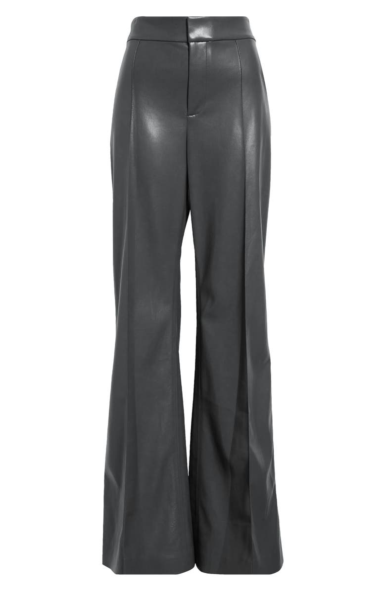 Alice + Olivia Dylan High Waist Faux Leather Flare Leg Pants, Alternate, color, 