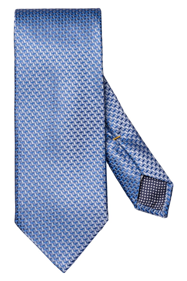 Micro Geometric Woven Silk Tie, Main, color, BLUE