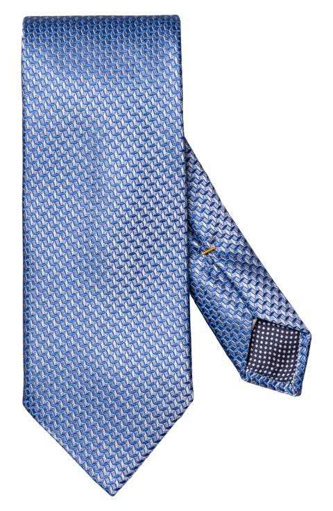 Micro Geometric Woven Silk Tie