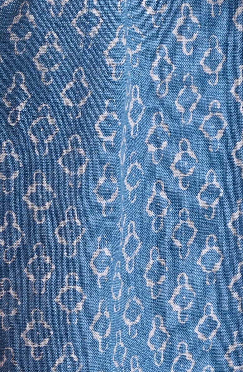 Faherty Carmel Linen Button-Up Minidress, Alternate, color, Key Largo Blue