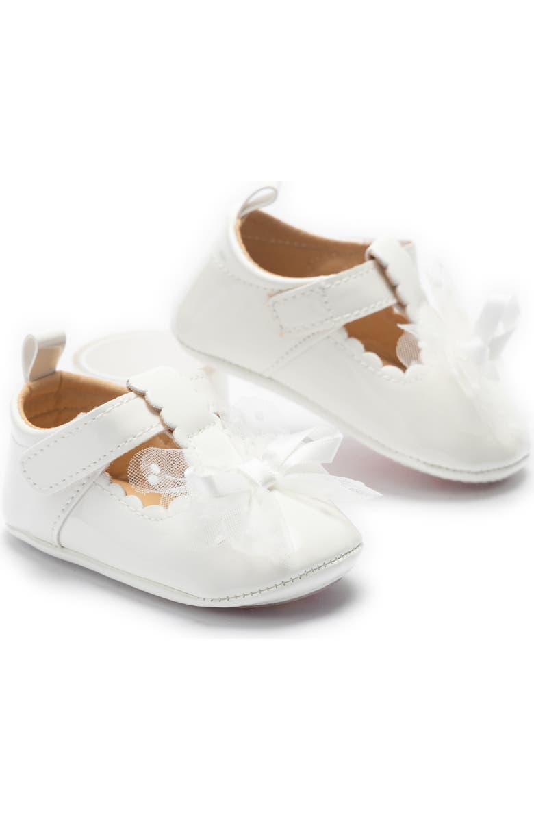 Tulleen Amaris Bow Baby Shoes, Main, color, White