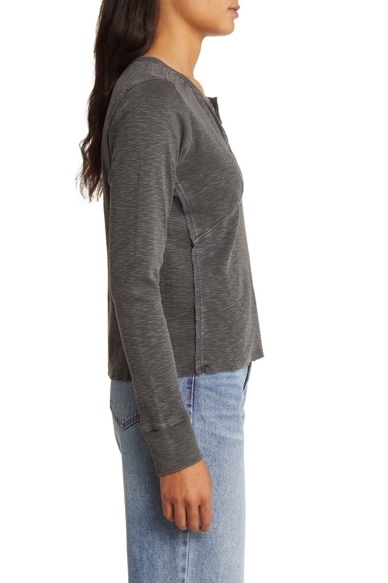Long Sleeve Cotton Henley, Alternate, color, RAVEN