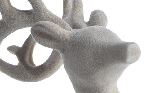 Zodax Flocked Deer Figurine In Gray