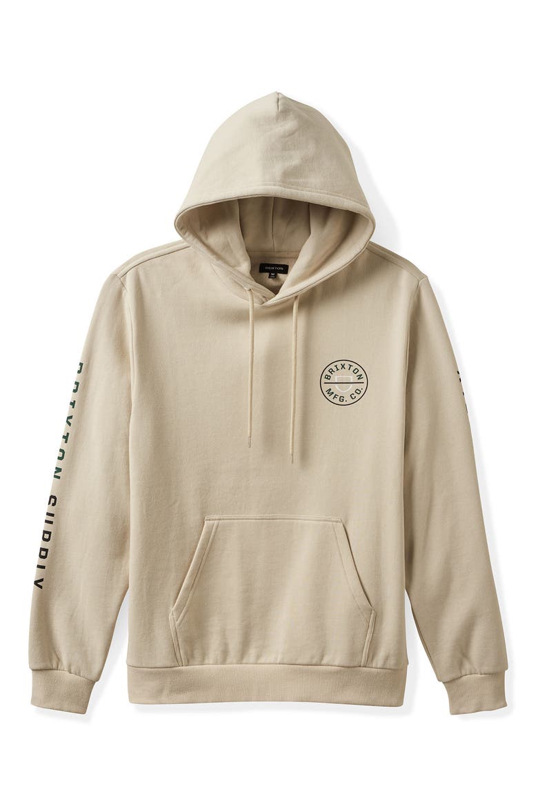 Crest Hoodie, Main, color, BEIGE/ BLACK/ PINE NEEDLE