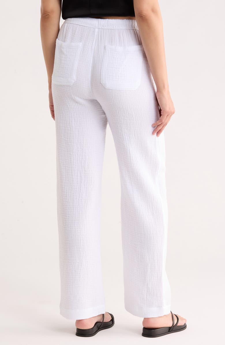 Splendid Gauze Wide Leg Pants, Alternate, color, White
