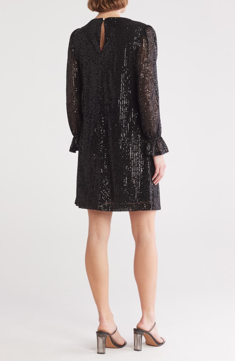 Julia Jordan Sequined Long Sleeve A-Line Dress, Alternate, color,