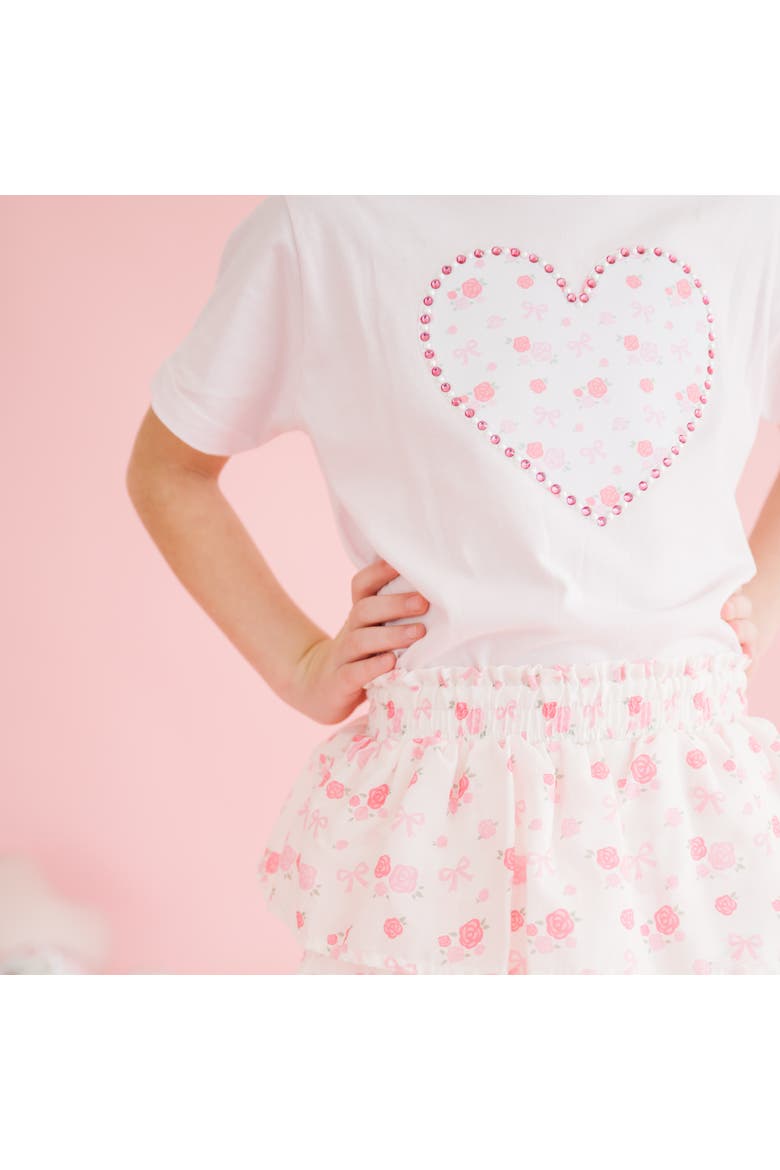 Dainty Rose Pearl Heart Patch Short Sleeve T-Shirt, Alternate, color, Ballet Pink